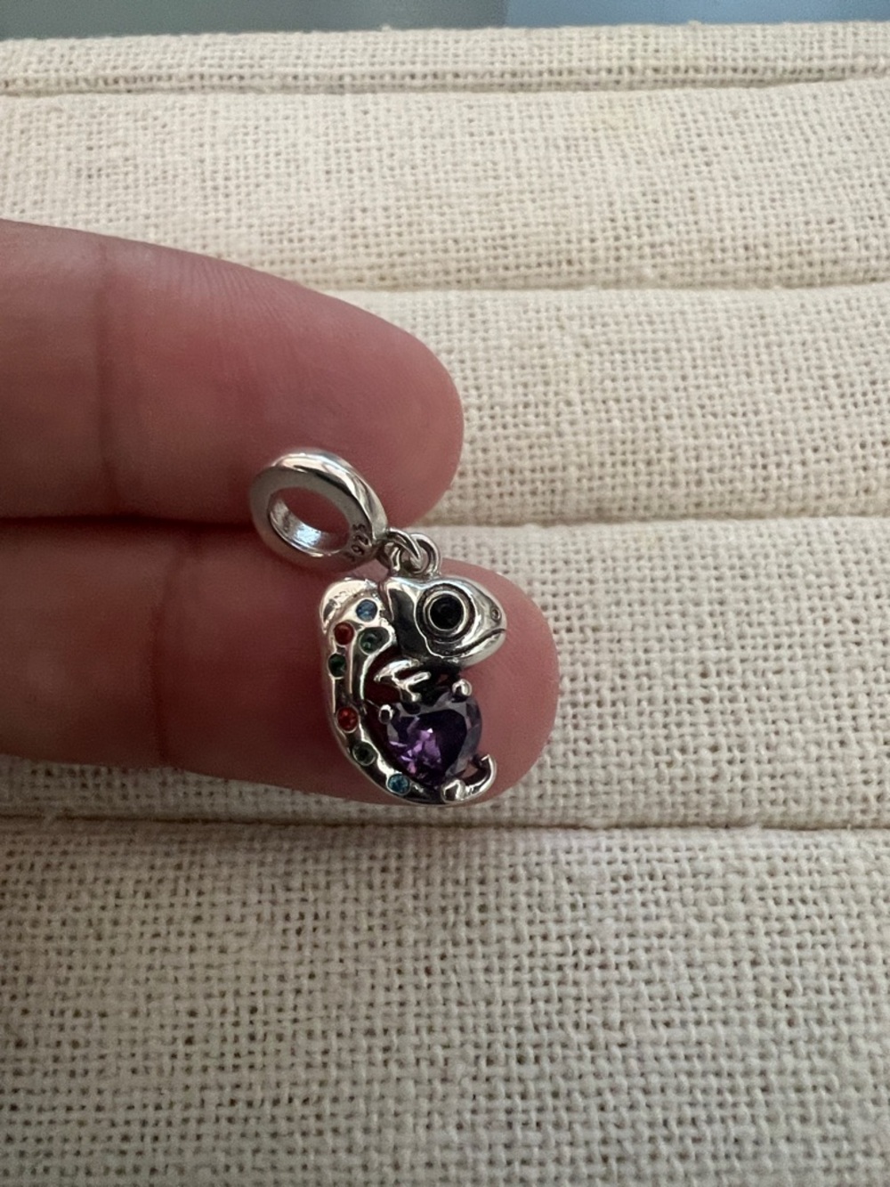 Sterling Silver Purple Stone Lizard Charm Pendant